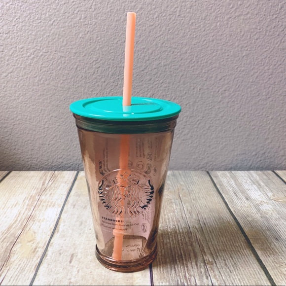 * STARBUCKS Coral Glass Tumbler - Picture 2 of 5